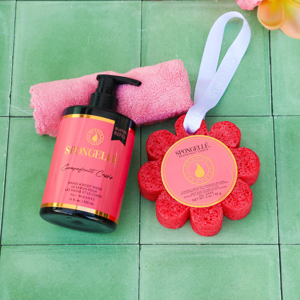 Grapefruit Cassis Built-In Body Wash + Buffer & Body Wash Refill Set
