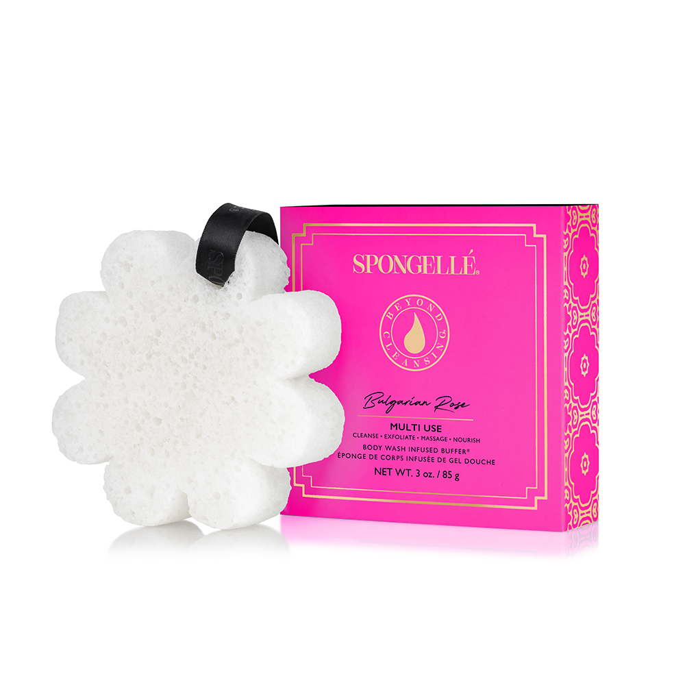 Built-In Body Wash + Buffer | Floral Boxed Flower Set