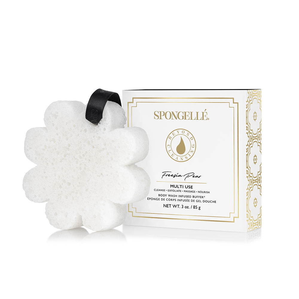 Fruity Boxed Flower Built-In Body Wash + Buffer 3 Piece Set