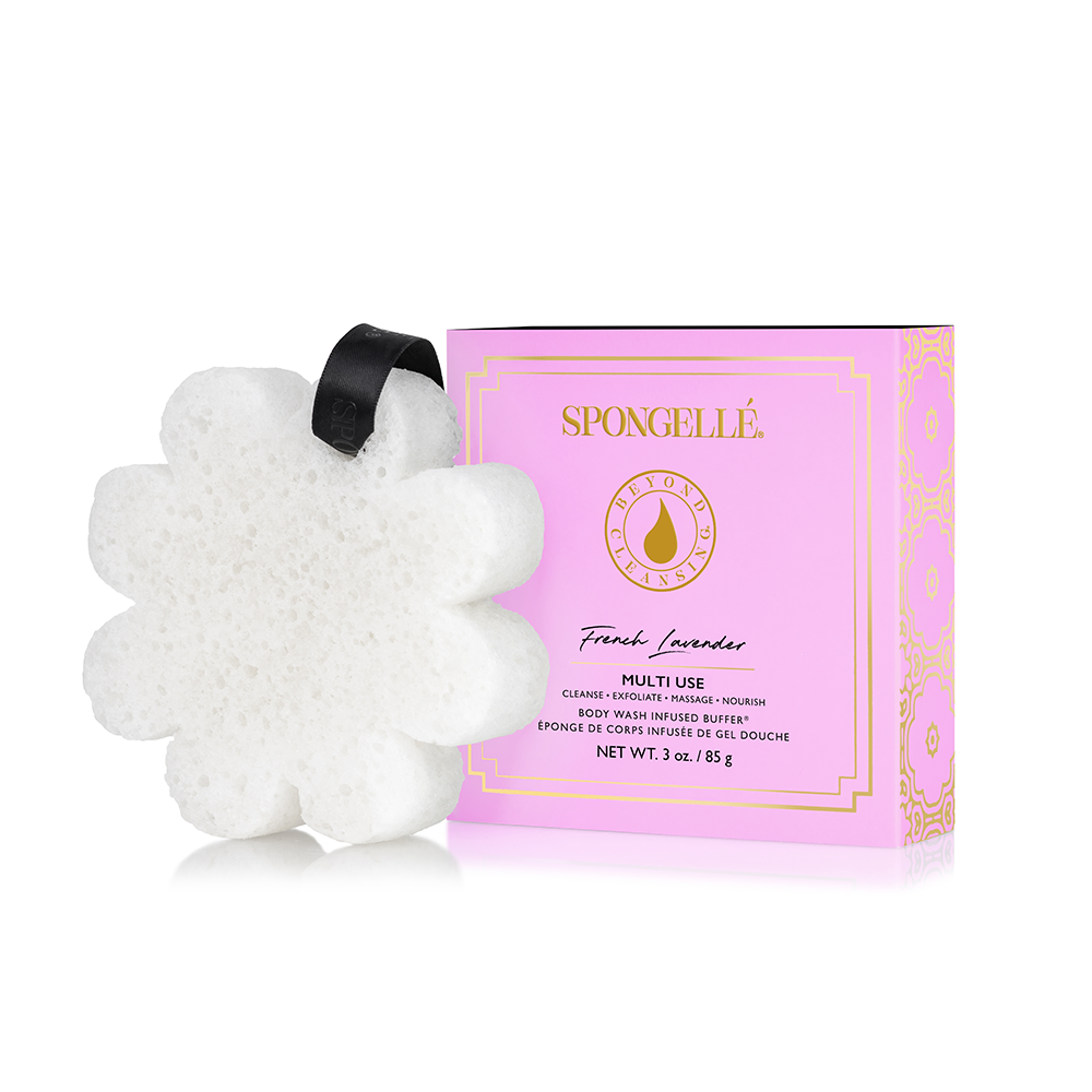 Built-In Body Wash + Buffer | Floral Boxed Flower Set